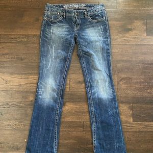 Low waisted boot cut express jeans